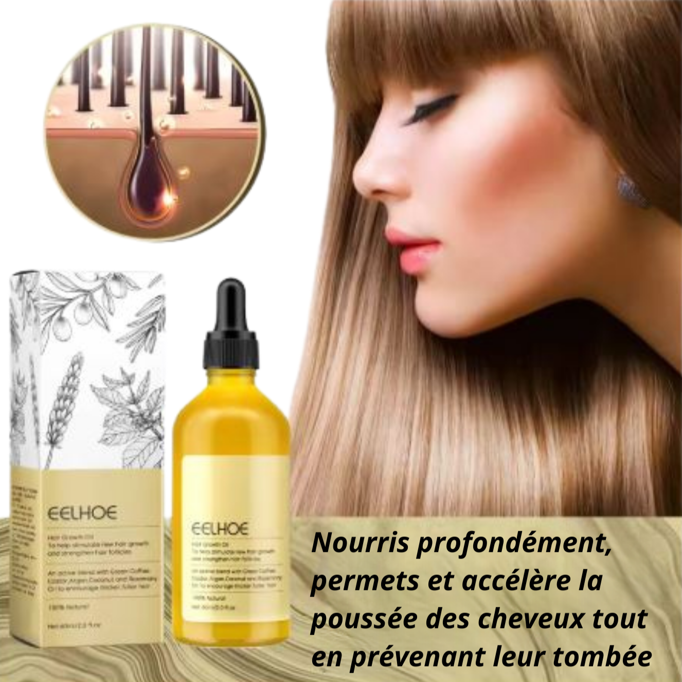 Huile pour la croissance des cheveux (60ml)